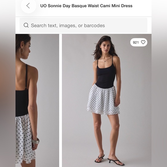 Women’s UO Sonnie Day Basque Waist Cami Mini Black & White Polka Dot Dress - Picture 10 of 10